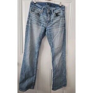 BKE Jeans Mens 30x30 Blue Carter Western Thick Stitch Light Wash Stretch Denim
